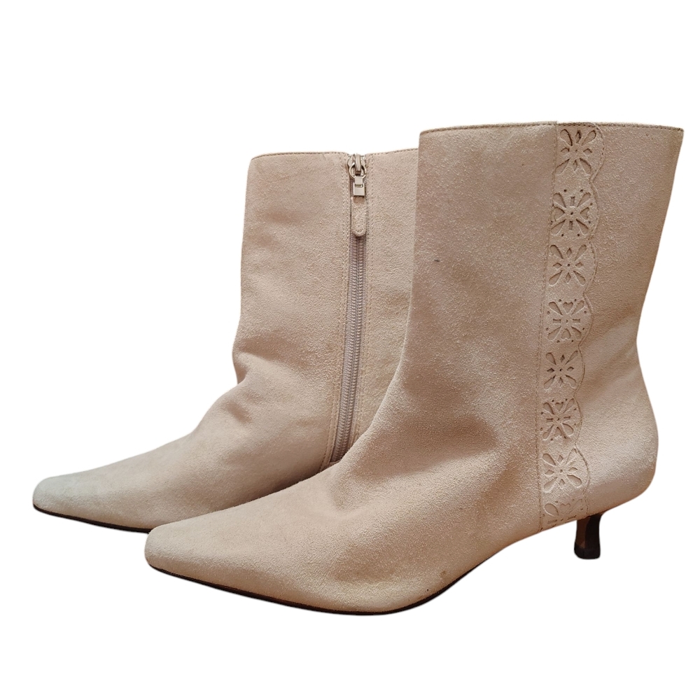 Elegant Cream Ankle Boots